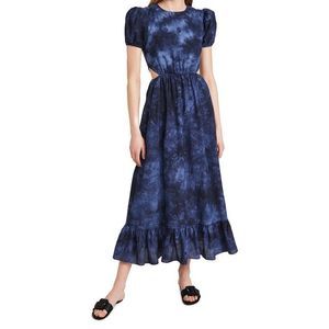 Likely Rosa Dress Navy A-Line Cutout Puff Sleeve